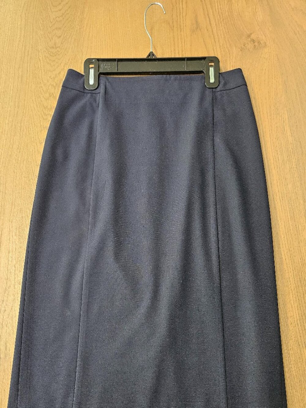 Ann Taylor Petite 8P Navy Pencil Skirt Back Kick Pleat Career Work Office
